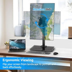 MOUNTUP Monitor Stand for Desk, Freestanding Monitor Mount Fits 13-32 inch Screen up to 19.8 lbs, Screen Stand with Swivel, Height, Rotation Adjustment, VESA Mount 100 x 100mm, 75 x 75mm - Image 5