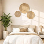 Laquedecraft Baskets Wall Decor Set of 3, Natural Handwoven Wicker - Image 6