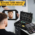 Yueieoun Barber Accessory Case with Mirror Barbers Briefcase Tool Case - Image 2