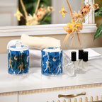 Fustylead 4 Pack Blue Tennis Player Silhouette Qtip Holder Dispensers, Bathroom Storage Canister Plastic Apothecary Jar Set for Cotton Swabs, Ball, Pads, Floss - Image 6