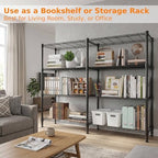 Homdox 4-Tier Adjustable Metal Storage Shelves, Space-Saving Corner Rack for Kitchen, Pantry, Office, Garage, Books & Plants, 18"x72"x60", Black - Image 6