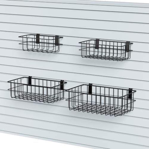 4-Pack Slatwall Baskets Set, Garage Slatwall Accessories, 4 Size by FOFARY