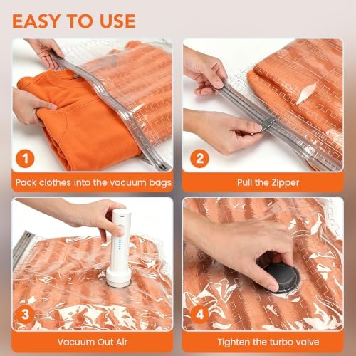 Vacuum Storage Bags with Electric Pump,15 Pack,4 Sizes,Space Saver Bag - Image 4
