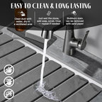 Large Stone Dish Drying Mat for Kitchen Counter, Quick Dry Dish Drying Mats, Foldable Absorbent Diatomaceous Earth Mats for Dishes Bottles Cup, Match Any Countertop (Gray Marble 28"×16" & 8"x4") - Image 5