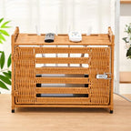 Novabright Rattan Router Box Hider, Wi-Fi Shelf, Plastic Rattan, Brown - Image 5