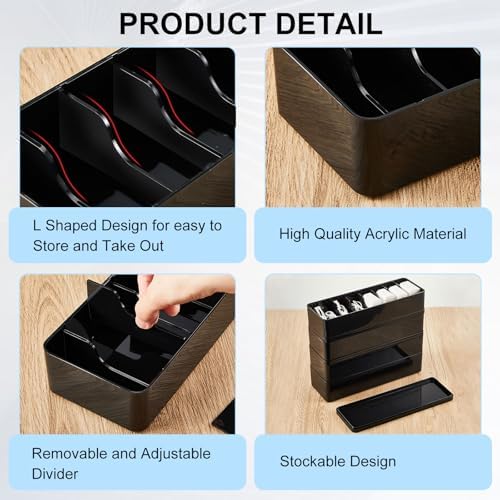 Tatuo Cord Organizer Box with Lid, Black, 4 Pack - Image 3
