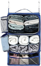 Surblue Hanging Shelves Travel Storage Bag Compression Packing Cube for Suitcase Portable Closet Organizer Collapsible with Extension Layer Large Capacity,Blue,XXL by SURBLUE
