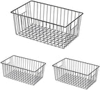16inch Freezer Wire Storage Organizer Baskets, Household Refrigerator Bins with Built-in Handles for Cabinet, Pantry by Y.Z.Bros