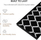 Anji Mountain Heavy Duty Waterproof Rubber Shoe Storage Mat Organizer/Boot Storage Multi Use for Entryway with Coir, Black and Ivory Diamond Insert, Fits 3 Pair (34.5" Wide) - Image 3
