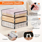 Lifewit 14L Clear Sheet Storage Bags 10 Pack, Zippered Clothes Storage Bags - Image 3