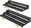 Jojocross Metal Spice Rack Organizer for Cabinet, 3 Tier Expandable Spice Storage shelf, Great for Kitchen Cabinets, Cupboard,Pantry and Countertop More,Metal plate with hole(2PACKS/BLACK) by JOJOCROSSHIGHQUALITYLIFE
