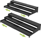 Jojocross Metal Spice Rack Organizer for Cabinet, 3 Tier Expandable Spice Storage shelf, Great for Kitchen Cabinets, Cupboard,Pantry and Countertop More,Metal plate with hole(2PACKS/BLACK) by JOJOCROSSHIGHQUALITYLIFE