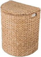 KOUBOO Seagrass Half Moon Basket, Handwoven Laundry Hamper Basket with Lid, Handles, & Removable Liner, Home Decor and Organization, Natural by KOUBOO