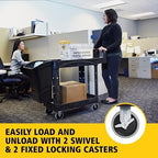 Rubbermaid Commercial Products 2-Shelf Utility/Service Cart, Small, Lipped Shelves, Ergonomic Handle, 500 lbs. Capacity, for Warehouse/Garage/Cleaning/Manufacturing - Image 3