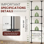 Goovilla Over The Toilet Storage Shelf, 64-124inch(H) 15-27inch(W), Black - Image 2