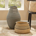 Maklaine Handwoven Natural Seagrass Jute Decorative Basket, 14 in Diameter, Sustainably Harvested, Unique Weaving Patterns, Indoor Use Only, Natural Finish, Artisan Craft for Home Décor Displays - Image 3