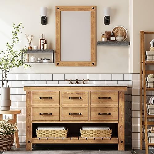 QEEIG Bathroom Shelves Over Toilet Wall Mounted (Grey, Set of 2, 15.7") - Image 6