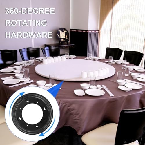 8 Pack 8 Inch Black Round Lazy Susan Turntable Bearing Plate, 5/16inch Thick Rotating Swivel Plate, Turntable Bearing Plate for Serving Food, Kitchen Cabinets & Book Case - Image 6