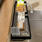 Sink Organizer Rack,No-Drill Freestanding Carbon Steel Faucet Storage Shelf, Washbasin Shelf, Tool-Free Organizer, Space-Saving Bathroom Countertop Organizer, Easy Drainage New (Black) - Image 7