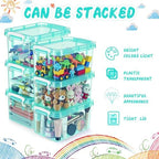 Wenqik 6 Pack Colorful Plastic Storage Bins with Lids, Teal - Image 4