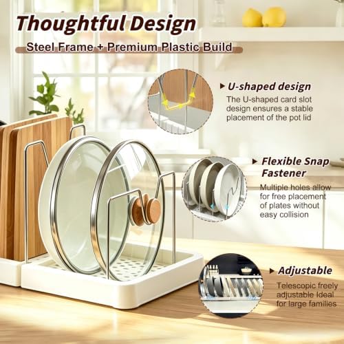 Expandable Pot and Pan Organizer Under Cabinet with 12 Adjustable Dividers - Image 4