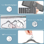 Premium Velvet Hangers 60 Pack, Non Slip Clothes Felt Hanger Heavy Duty for Coat, Premium Slim Space Saving Suit Hangers for Closet Organizer, 360° Rotating Silver Hook - Image 5