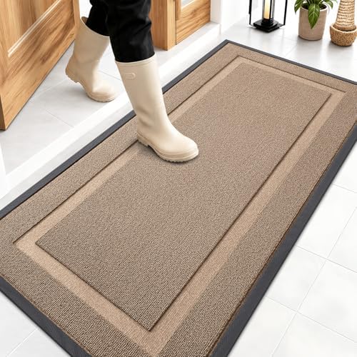 OLANLY Front Door Mat Outside 47x23, All-Season Heavy-Duty Rubber Doormat by OLANLY