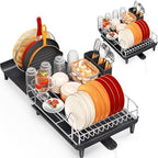 TOOLF Expandable Dish Drying Rack for Kitchen Counter, Black by TOOLF