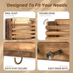 Rebee Vision Key Holder Wall Mount with Mail Slot for Entryway, Retro Brown - Image 7