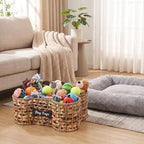 dog bone basket dog toy box Natural Seagrass & Rush Grass - Image 6