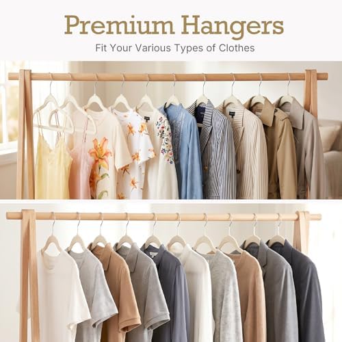 HOUSE DAY Ivory Velvet Hangers 60 Pack, Premium Non Slip Clothes Hanger - Image 3