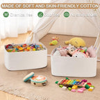 OIASKET Large Storage Basket for Organizing, Woven Rope Basket for Shelves, Closet Organizer Bins for Clothes, Blanket, Toys, Baby Nursery Storage, 17.7" x 13" x 7.87", 2 Packs White - Image 4