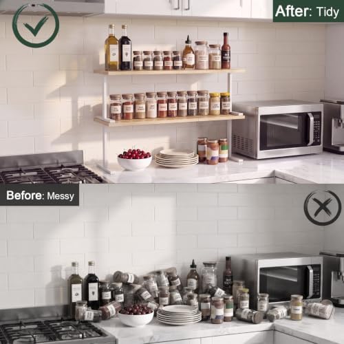 Golener Countertop Shelf, Kitchen Counter Organizer, Adjustable, Stackable - Image 5