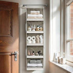 Vailando 5-Shelf Hanging Closet Organizer with Clear Dust Covers, Gray - Image 4