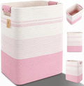 Laundry Hamper, Cotton Rope Laundry Basket with Leather Handles, 22.5-Gallon/85 L Large Clothes Hampers for Laundry, Woven Laundry Baskets for Blankets, Clothing, Bedroom, Living Room, Nursery by ARATECHOME