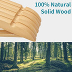 ABHENG 30 Pack Wooden Coat Hangers, 360° Swivel Hook, Suit Hangers with Anti-Slip Notches, Clothes Hangers for Jackets, Shirts, Dress, Natural UAWY0530N - Image 3