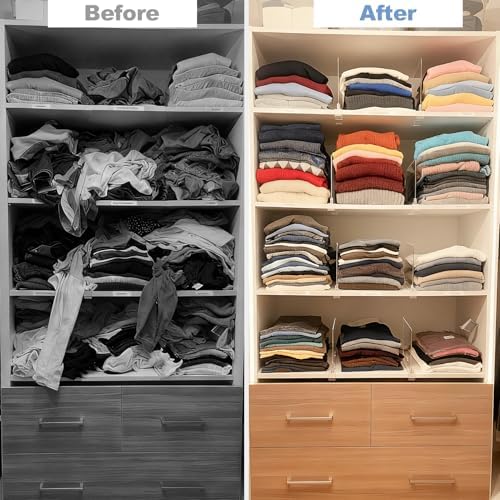 Purse Organizer for Closet Shelf Dividers: Clear Acrylic 12-Pack - Image 5