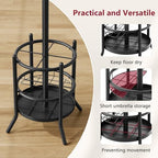 Tajsoon Coat Rack with Umbrella Holder, Coat Stand With 16 Hooks, Black - Image 5