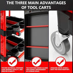 Auto Detailing Cart with Wheels, 3 Tier Rolling Detail Cart - Image 5