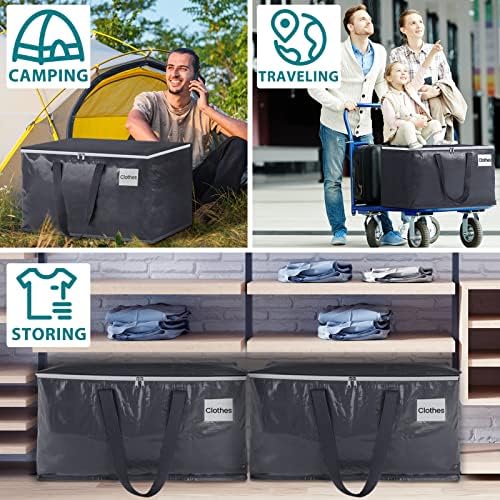 Fabspace Heavy Duty Moving Bags, 125L Collapsible Storage Totes, 10-Pack - Image 6