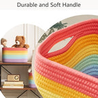 Rainbow Rope Basket for Storage 4 Pack Kids Baskets for Shelves - Image 4