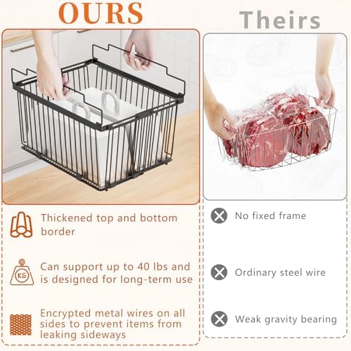 Large Freezer Organizer Bins for 5 to 9 Cu.Ft,Leak-Proof Bottom，6Pack - Image 3
