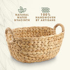 Set of 3 Wicker Storage Baskets for Organizing - Woven Decorative Baskets with Handles - Organizers for Bathroom, Kitchen, and Shelves (Natural) - Image 5