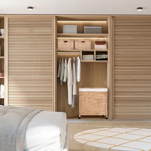 Seville Classics Premium Natural Handwoven Portable Laundry Bin Basket with Carrying Handles, Household Storage for Clothes, Linens, Sheets, Toys, Rattan, 3-Piece Hamper Set - Image 3