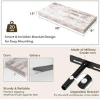 RICHFOCUS Bathroom Floating Shelves for Wall 2Pack|Rustic White|20" L - Image 3