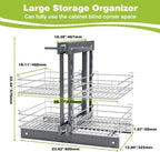 Blind Corner Pull Out Organizer for 36" Cabinet Left Open & Right Open, Compatible 2 Tier 4 Shelves Adjustable Height,900-Square - Image 3