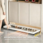 Rolling Under Cabinet Shoe Tray with Casters,Shoe Organizer for Entryway & Mudroom, Pull Out Sliding Under-Desk Boot Rack, Fits Clearance Space(Black,L26xD12.2in) - Image 4
