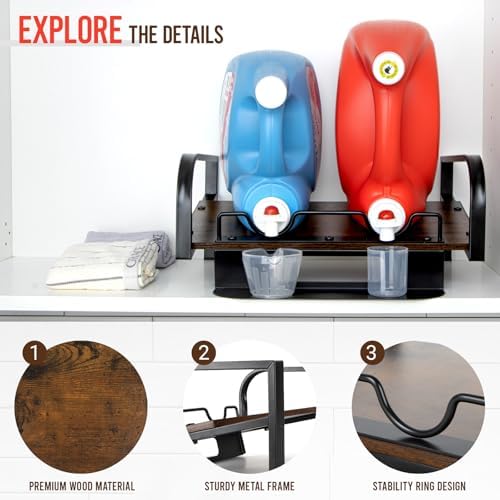 Laundry Detergent Holder Stand with Drip Tray, Liquid Detergent Riser - Image 4