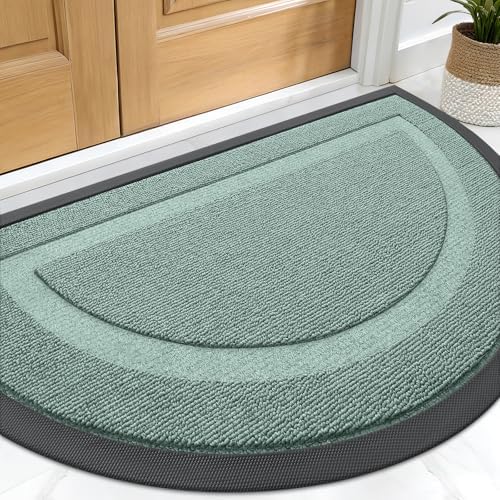 OLANLY Half Circle Front Door Mat Outside 47x32 All-Season Rubber Doormat by OLANLY