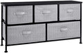 Amazon Basics Extra Wide Fabric 5-Drawer Storage Organizer Unit for Bedroom Closet, Black by AmazonBasics